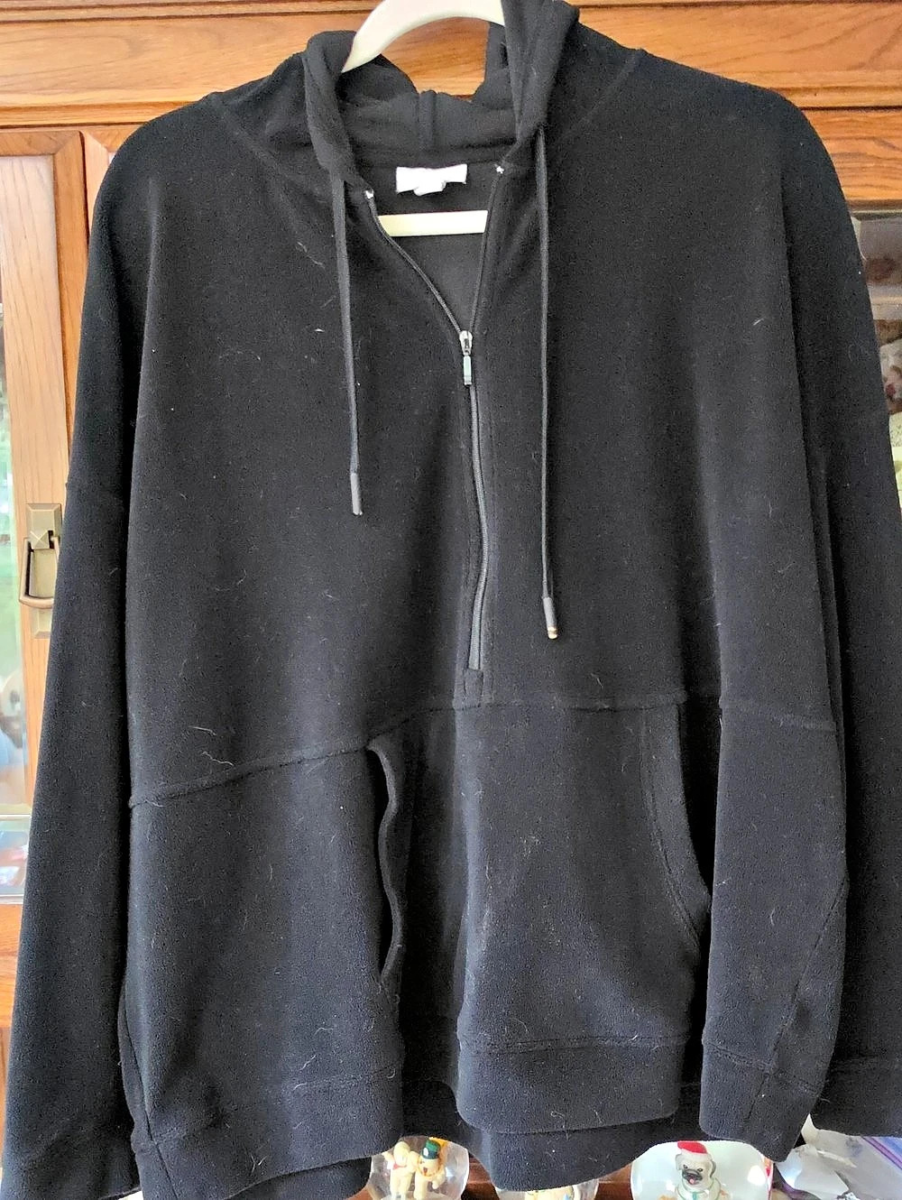 J. Jill Fit Half-Zip Hoodie Black Size XL